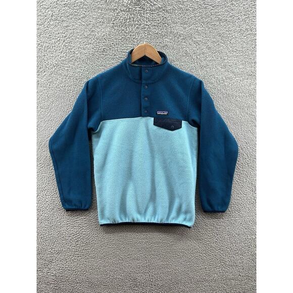 Patagonia Jackets & Blazers - Patagonia Women's Lightweight Synchilla Snap T Blue Pullover Size XS